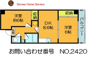 ツインフラッツ【8階】の間取り