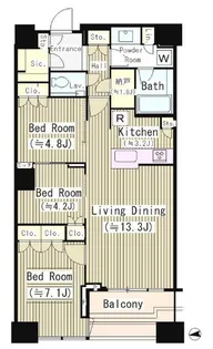 Tomihisa Cross コンフォートタワー【51階】の間取り