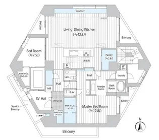 THE DOORS広尾【3階】の間取り