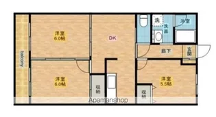 アピカールカシマ【3階】の間取り