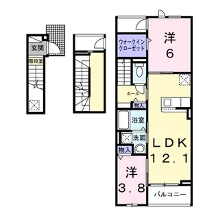 ココ ラ フェリーチェA【3階】の間取り