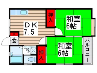 第二コ-ポオオツカ【2階】の間取り