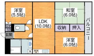 ダイヤモンドハイツII【1階】の間取り
