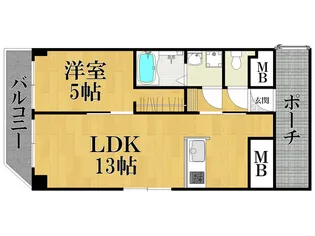 菟原ビル【5階】の間取り