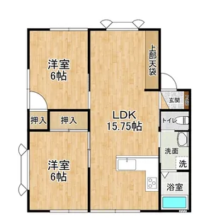 旭ルーミーつくば31番館【1階】の間取り
