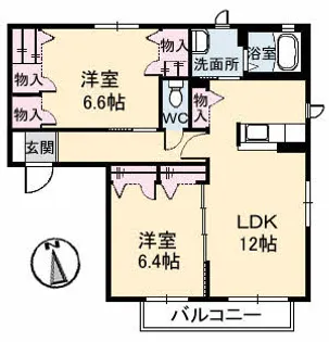 シャーメゾン津山 B棟【1階】の間取り