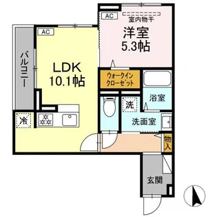 D Paina 上平間I【3階】の間取り