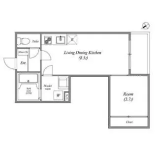 ハーモニーテラスRen相川【2階】の間取り