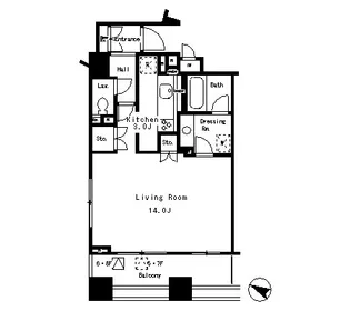 東京都港区南麻布1【マンション】の間取り