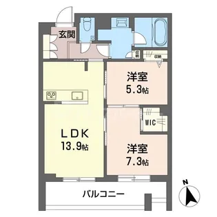 セントリビエ江北【2階】の間取り