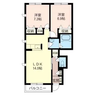 アムール B【1階】の間取り