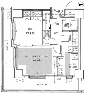 グローリオ白金高輪【8階】の間取り