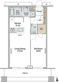品川ハートビュータワー【22階】の間取り