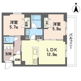 ヒルズスカイガーデン【3階】の間取り