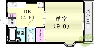 タウンハイム須磨南【1階】の間取り