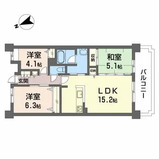 JMU久居社宅F棟【3階】の間取り