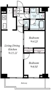 フュージョナル王子リコット【6階】の間取り