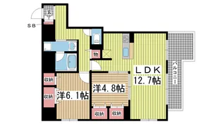 L・Isobe 三宮【10階】の間取り
