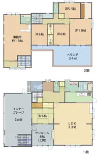 岡山県倉敷市西中新田【一戸建】の間取り