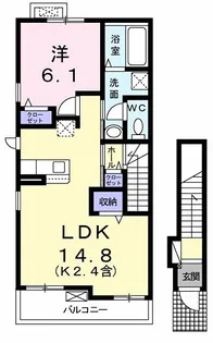 東京都青梅市師岡町2【アパート】の間取り