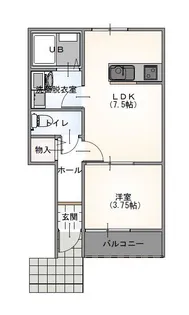 ルミウス片山IV【1階】の間取り