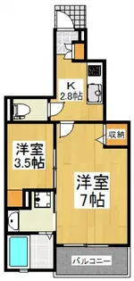 ラルーチェII【1階】の間取り