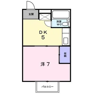 シティハイツ朝間B棟【2階】の間取り