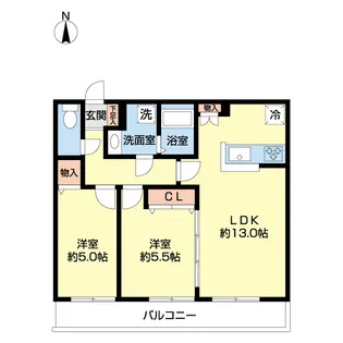 フェリス国立【2階】の間取り