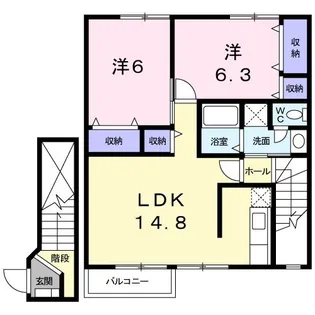 ソレアード【2階】の間取り
