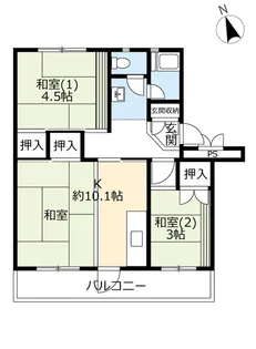UR北坂戸【4階】の間取り