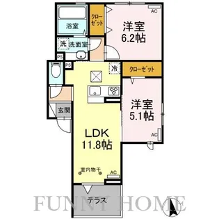 東京都世田谷区砧1【アパート】の間取り