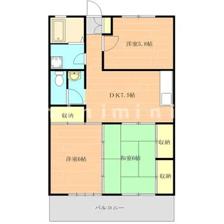 熊本県熊本市南区田迎2【マンション】の間取り
