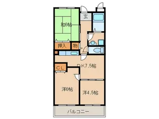 クリスタルウッズ【3階】の間取り