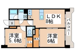 プライムアーバン武蔵野ヒルズA棟【2階】の間取り