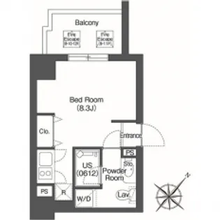 ユーレジデンス高輪台【5階】の間取り