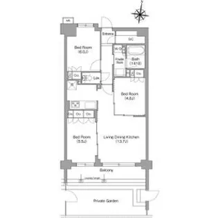 ミレーネ神戸住吉本町の間取り