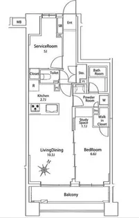 バースシティ横浜大通り公園【11階】の間取り