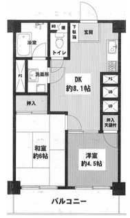 タウンハイツ亀有2号棟【5階】の間取り