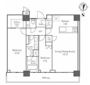 ザ・パークハウス晴海タワーズ ティアロレジデンス【48階】の間取り
