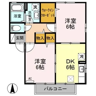 ヴィラ南雲 B【2階】の間取り