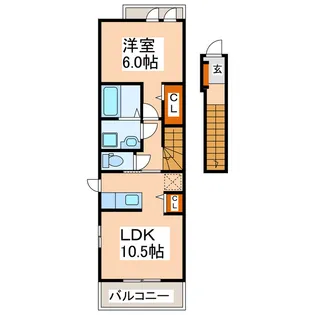 カーサ・エレガンテ国府I【2階】の間取り