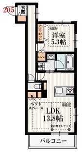 仮称 粕谷1丁目メゾン西棟【2階】の間取り