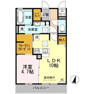 ジュネス・ハーベス【1階】の間取り