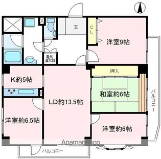 日新けやき台マンション【3階】の間取り