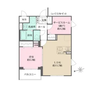 La Perla 桜新町【4階】の間取り