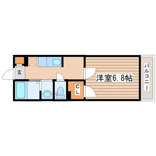 Asuteru愛宕橋【4階】の間取り