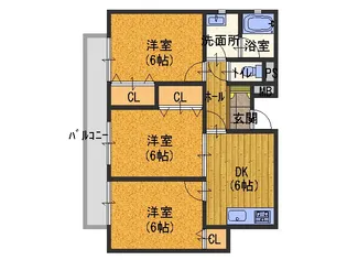 サンハイツ津名【1階】の間取り