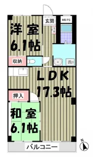 エルヴェ武里【6階】の間取り
