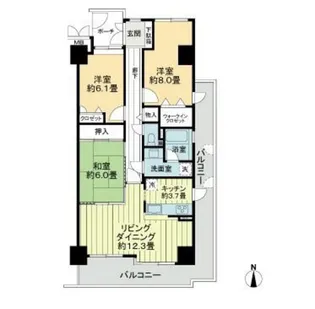 サーパス東古松通り【8階】の間取り