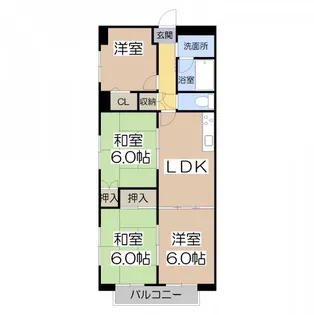 ロイヤルハイツあべの【6階】の間取り
